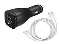 Ładowarki samochodowe - Ładowarka samochodowa samsung 2xusb EP-LN920 + 2x Kabel DW700CWE (biały) - miniaturka - grafika 1