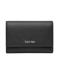 Portfele - Portfel damski Calvin Klein Foil Logo Trifold W/ Zip Pocket LV04F1117G Czarny - miniaturka - grafika 1