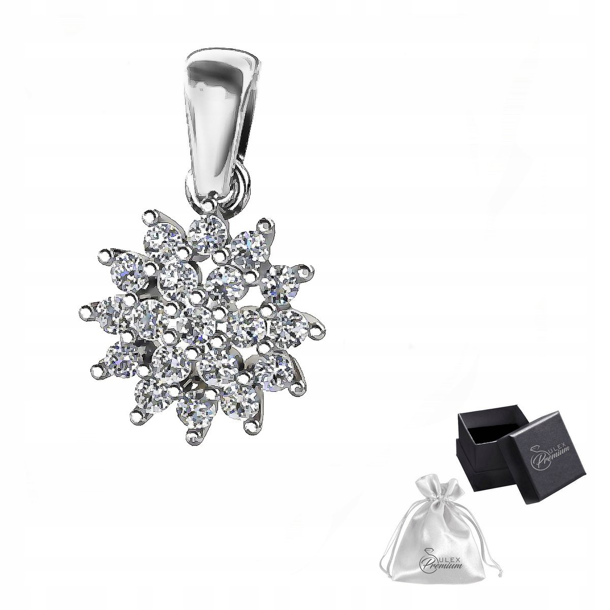 Wisiorek Srebrny z cyrkoniami Piękny Damski Rodowany Zawieszka Srebro 925