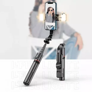 Selfie Stick L05S Wireless statyw Tripod & Led Light Black - Selfie stick - miniaturka - grafika 5