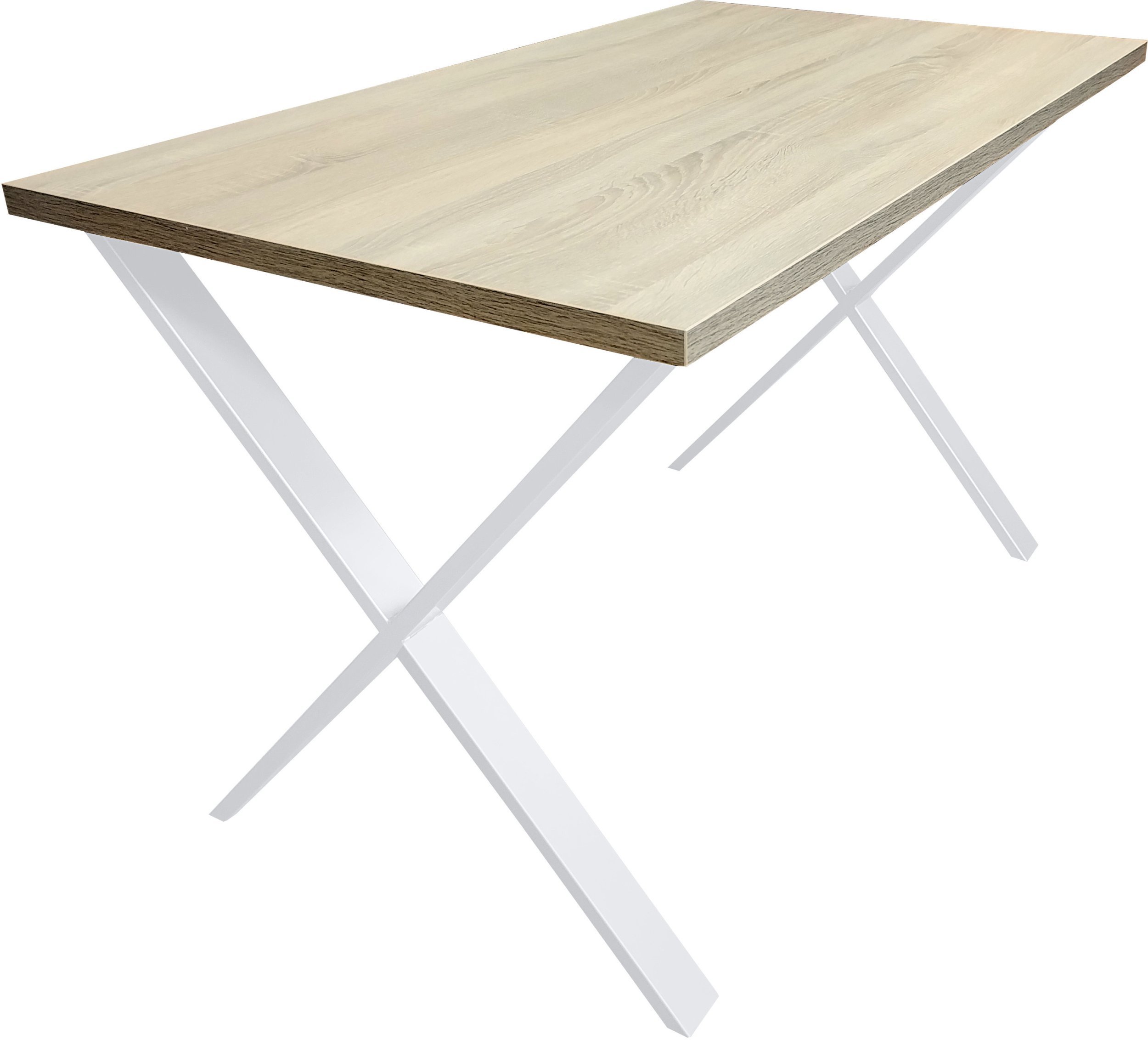 Stół do salonu kuchni 70x120x28 LOFT X biały Dąb Sonoma