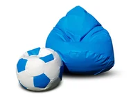 Pufy i podnóżki - Pufa sako XXXL worek niebieska + gratis piłka biało-niebieska - miniaturka - grafika 1