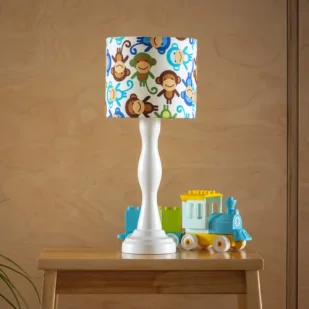 Lampka nocna dla dzieci Happy Monkeys White- różne warianty - Lampy stojące - miniaturka - grafika 1