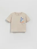 Bluzki dla niemowląt - Reserved - T-shirt oversize - beżowy - miniaturka - grafika 1