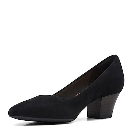 Clarks Damskie czółenka Teresa, czarny, imitacja weluru, 41 EU