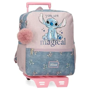 Disney Joumma Bags Stitch You are magical plecaki, plecaki szkolne, plecaki dziecięce, w zestawie dekoracyjny pompon, różne przegródki, Niebieski, Plecak 33 + wózek - Plecaki - miniaturka - grafika 1