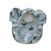 Śliniaki i fartuszki - ŚLINIACZEK DLA NIEMOWLAKA Z KIESZONKĄ I FALBANKAMI - miniaturka - grafika 1