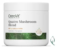 Suplementy naturalne - Quatro Mushroom Blend (Lakownica żółtawa, Soplówka jeżowata, Maczużnik chiński, Błyskoporek podkorowy) 100g OstroVit - miniaturka - grafika 1