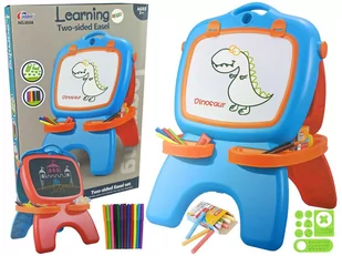 Import LEANToys Tablica Dwustronna Magnetyczna Kredowa Niebiesko Czerwona Szablony Import LEANToys 9496 - Tablice dla dzieci - miniaturka - grafika 1
