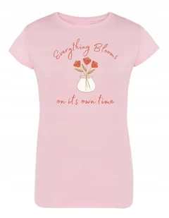 T-Shirt damski fajny nadruk KWIATY KWIATKI r.S - Koszulki i topy damskie - miniaturka - grafika 1