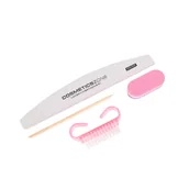 Akcesoria do paznokci - Jednorazowy zestaw do manicure: pilnik, polerka, patyczek, szczoteczka do pyłu - miniaturka - grafika 1