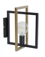 Lampy ścienne - Sigma czarna lampa ścienna z kwadratowym kloszem EDEN 32238 czarno-złoty kinkiet metalowa klatka geometryczny klosz 32238 - miniaturka - grafika 1