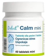Suplementy i witaminy dla psów - Dolfos Dolvit Calm MINI preparat uspakajający dla kotów i małych psów 40 tabl - miniaturka - grafika 1