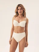 Stroje kąpielowe - Dół od bikini z wysokim stanem Pearl Esotiq biały M - miniaturka - grafika 1