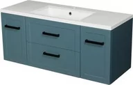 Szafki łazienkowe - Szafka łazienkowa niebieska 121cm MEIVA z umywalką - miniaturka - grafika 1