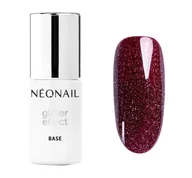 Lakiery hybrydowe - NeoNail - Glitter Effect Base - Mocno kryjąca brokatowa baza hybrydowa 2w1 - 7,2 ml - 9599-7 BURGUND SHINE - miniaturka - grafika 1