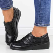 Półbuty damskie - Czarne półbuty damskie na koturnie Vinceza 87701 - miniaturka - grafika 1