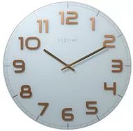 Zegary - Nextime Zegar ścienny (biało-miedziany) Classy Round - miniaturka - grafika 1
