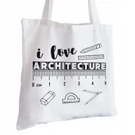 Torby i wózki na zakupy - Torba Bawełniana biała dla Architekta Na Prezent ekologiczna Trwały Nadruk - miniaturka - grafika 1