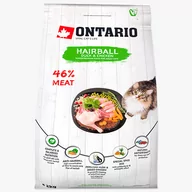 Sucha karma dla kotów - Ontario Cat Hairball sucha karma kaczka i kurczak 2kg - miniaturka - grafika 1