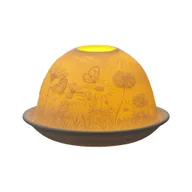 Ozdoby bożonarodzeniowe - Lampion porcelanowy na tealight z wkładem LED 7,5 cm STOKROTKI - miniaturka - grafika 1