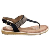 Sandały damskie - S. BARSKI Sandały Japonki S.BARSKI granatowe - miniaturka - grafika 1