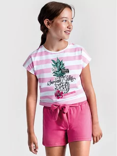 Odzież sportowa dziecięca - Mayoral Komplet t-shirt i szorty sportowe 6278 Różowy Regular Fit - grafika 1