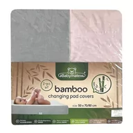 Koce i narzuty dla dzieci - BabyMatex Pokrowiec na przewijak BAMBOO 50x70/80 różowy i szary, 2 szt. - miniaturka - grafika 1