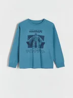 Bluzki dla chłopców - Reserved - Longsleeve Minecraft - granatowy - miniaturka - grafika 1