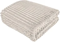 Narzuty - Koc tłoczony Lena 200x220 cm ecru miękki ciepły narzuta do sypialni - miniaturka - grafika 1