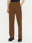 Spodnie damskie - Vila Spodnie materiałowe Reflecti 14098897 Brązowy Wide Leg - miniaturka - grafika 1
