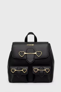 Love Moschino plecak damski kolor czarny mały gładki - Plecaki - miniaturka - grafika 1