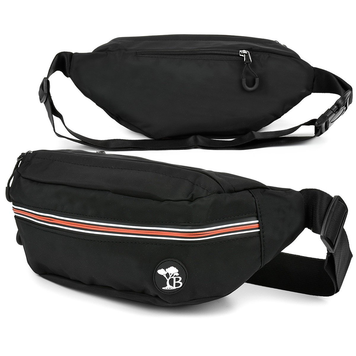 Czarna saszetka nerka wodoodporna wytrzymała pojemna pas C51 czarny