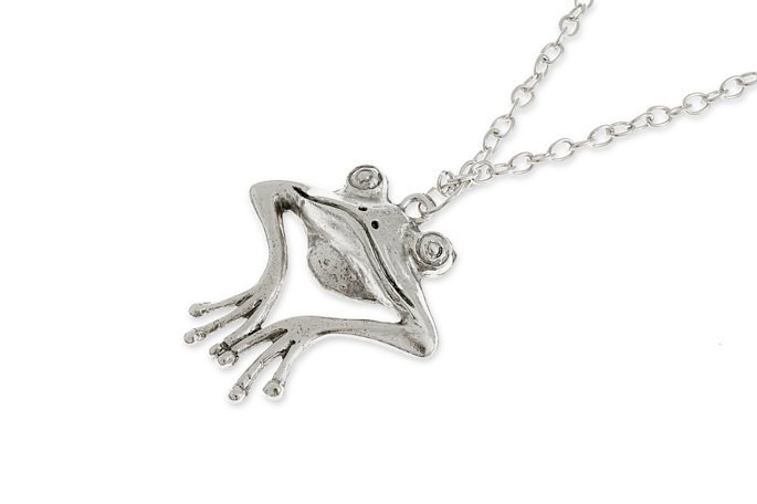 Naszyjnik Srebrna Żaba Symbole Chińskie