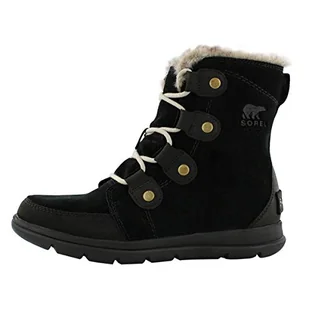 Sorel Damskie buty zimowe Explorer Joan, Black Dark Stone, 37.5 EU - Śniegowce damskie - miniaturka - grafika 1