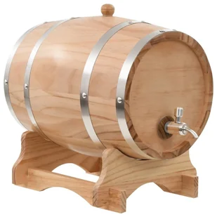 vidaXL Beczka na wino z kranikiem lite drewno sosnowe 12 L 50681 - Akcesoria i części AGD - miniaturka - grafika 1