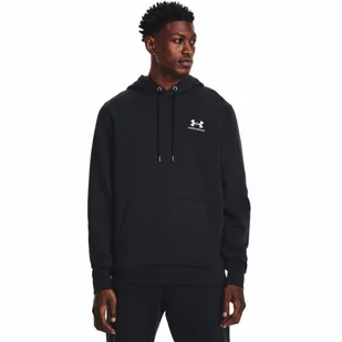Męska bluza dresowa nierozpinana z kapturem Under Armour UA Essential Fleece Crew - czarna - UNDER ARMOUR - Bluzy sportowe męskie - miniaturka - grafika 1