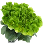 Sztuczne kwiaty - Bukiet Róż 20szt Zieleń - miniaturka - grafika 1