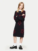 Sukienki i spódniczki dla dziewczynek - Tommy Hilfiger Sukienka dzianinowa KG0KG08211 Granatowy Loose Fit - miniaturka - grafika 1