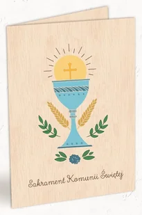 Karnet drewniany C6 Komunia kielich + koperta - Albumy inne - miniaturka - grafika 5