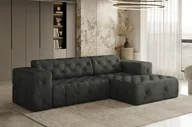 Narożniki - Sofa w kształcie L LUX narożnik, tkanina Whisper, wiele kolorów Grafitowy Prawostronny - miniaturka - grafika 1