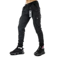 Spodnie męskie - spodnie bojówki ALPHA INDUSTRIES - COMBAT PANT LW BLACK Slim Fit-30 - miniaturka - grafika 1
