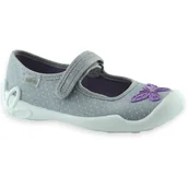 Buty dla dziewczynek - Kapcie na rzep dla dziewczynki baleriny do szkoły Befado 114Y556 Blanca - miniaturka - grafika 1