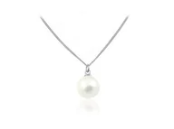 Naszyjniki - Srebrny naszyjnik Abigail L - z perłą Swarovski® 12mm - miniaturka - grafika 1