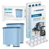 Akcesoria i części do ekspresów do kawy - Zestaw Filtr Wody Do Ekspresu Wessper Aquaclear Saeco Philips Ca6903/10 Ca6903/00, 2 Szt. + Tabletki Czyszczące Cleanoil - miniaturka - grafika 1