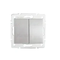 Wyłączniki światła i elektryczne - Kanlux Łącznik podwójny, schodowy LOGI 02-1060-143 sr 25192 - miniaturka - grafika 1