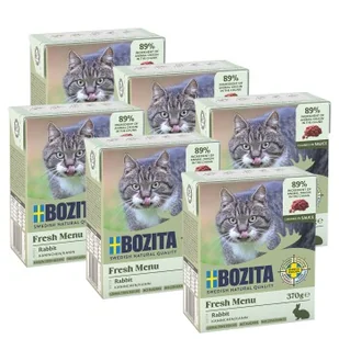 BOZITA Kawałeczki w sosie 6x370g Królik - Mokra karma dla kotów - miniaturka - grafika 1