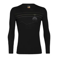 Koszulki męskie - Koszulka Icebreaker Merino 200 Oasis Long Sleeve Crewe 105208001BLK - czarne - miniaturka - grafika 1