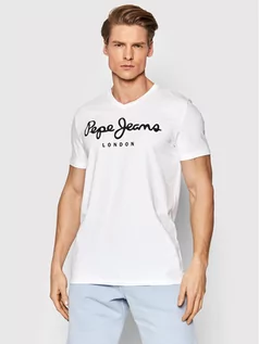 Koszulki męskie - Pepe Jeans T-Shirt Original PM508274 Biały Slim Fit - grafika 1