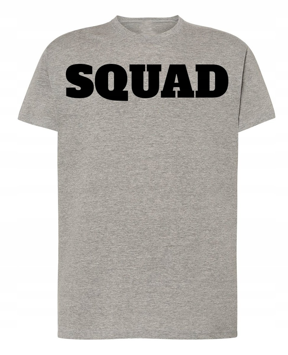 T-Shirt męski Młodzieżowy Nadruk Napis SQUAD r.XS